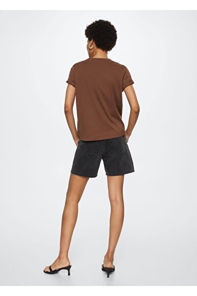 MANGO Woman Γραπτό T-Shirt