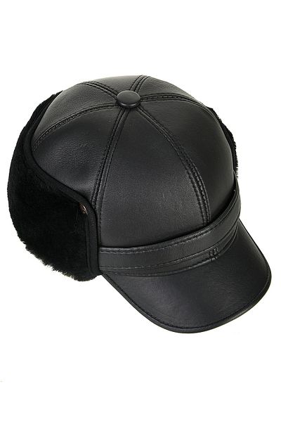 fubileather Зимна шапка от естествена кожа с преход през уши