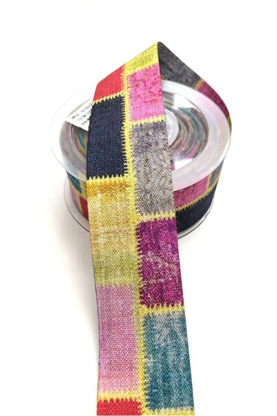 ESPEREST Panglică din bumbac cu model colorat, cu lățime de 4 cm - 1 mt