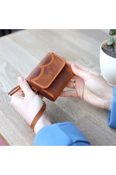 Fulleather محفظة نسائية جلدية بسيطة مصنوعة يدويًا للنساء