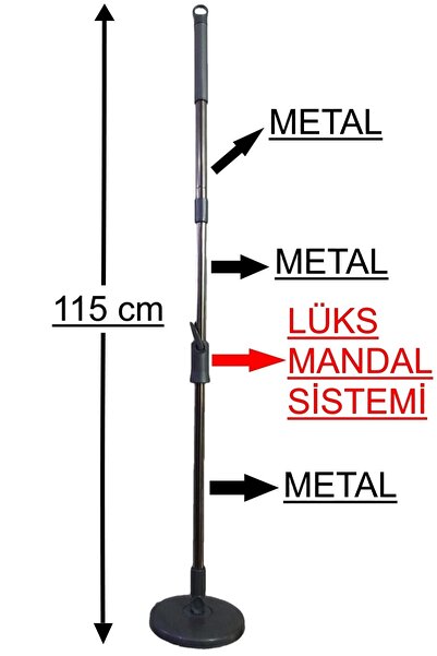 vipix Tüm Temizlik Seti Kovalarına Uyumlu Metal Yedek Sap 2 Mop Döner Setlere Uyumlu Mikrofiber Mop Başlık