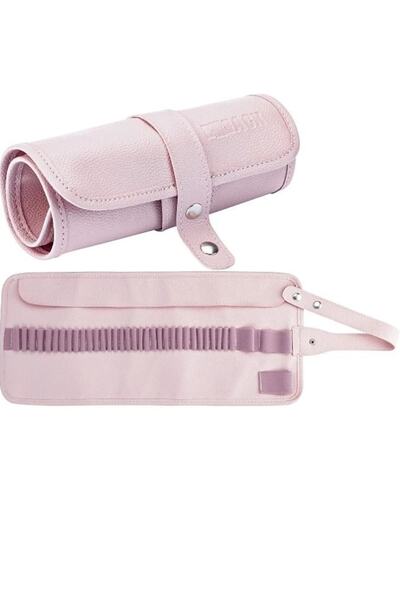 hobi market art Suni Deri Rulo Kalemlik 36 Bölmeli Pastel Pembe