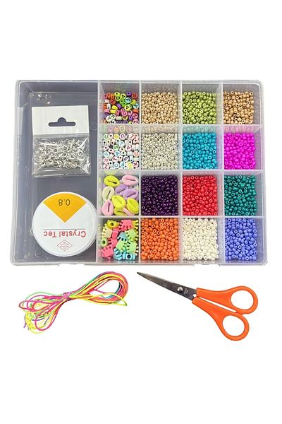Hobimos Jewelry Starter Set - Sand Beads Set In Box With 17 Compartments