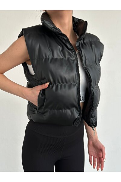laughs Жіночий жилет з високим коміром, кишенями, підкладкою зі штучної шкіри та наповнювачем Ylk2300