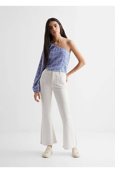 Mango Teen Bluză asimetrică cu model