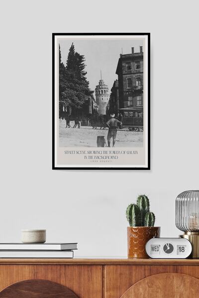 Varyant Istanbul - 1920 Galata Kulesi Poster - Dekoratif ve Modern - Çerçevesiz Poster
