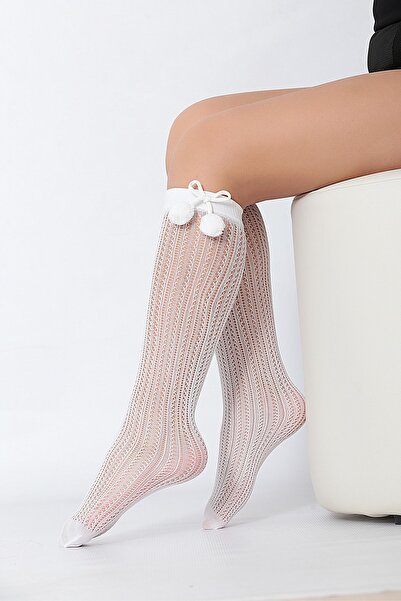 ÇORAPEVİ Peri Ponpon Aksesuarlı Çocuk Dizaltı Çorap