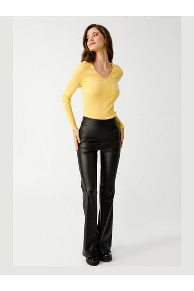 MB-MODA BİZİMLE Jambiere evazate din piele de damă