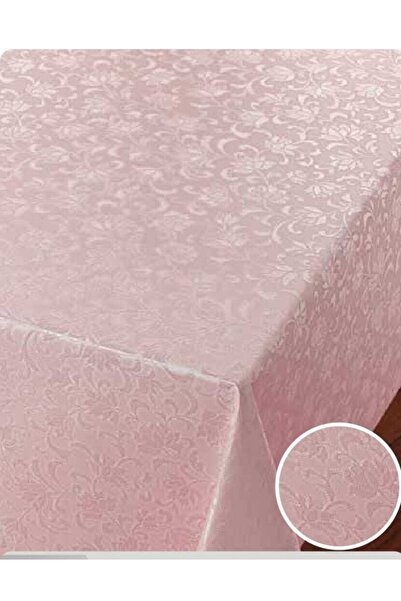 Herseyygüzell مفرش طاولة دائري وردي قابل للمسح بقطر 140 سم