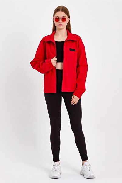 JAHR MARC Yüksek Yaka Kırmızı Kadın Ceket