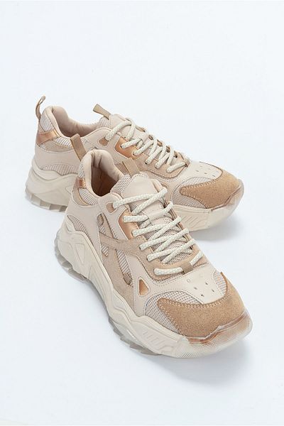 LuviShoes Dámská sportovní obuv Lecce béžovo-růžová