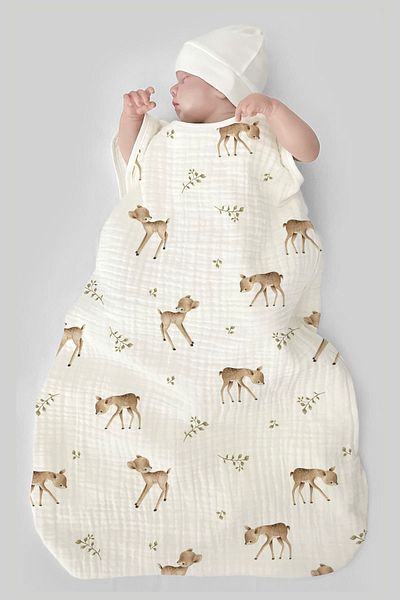 Tuğba Kuğu 4 Layers Muslin Baby Sleeping Bag (0-18 Months) - Bambi Dream