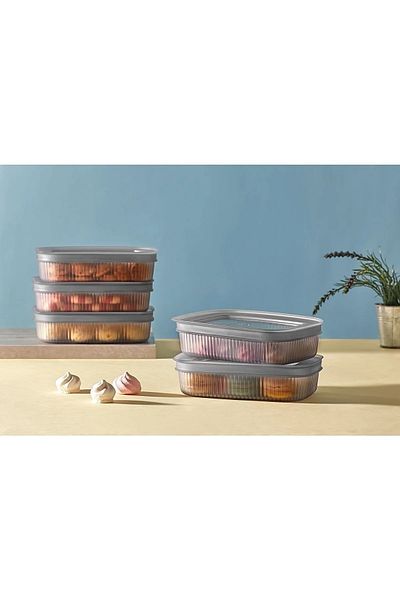 LİGROUND 3 Pieces 600 ml Transparent Refrigerator Breakfast Storage Container with Lid - Organizer - Breakfast Food Container