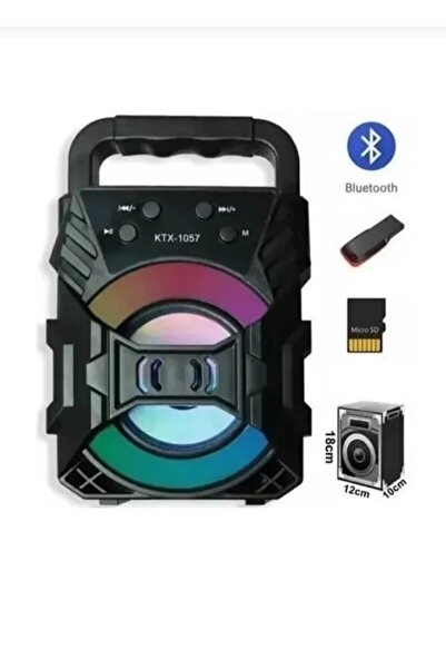 sadan 1057 Işıklı Bluetooth Hoparlör Ses Bombası Yüksek Ses Fm Radıo Yeni 202...