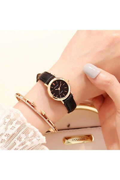 Toz Vintage Aura Black - Black Round Vintage&retro Clock