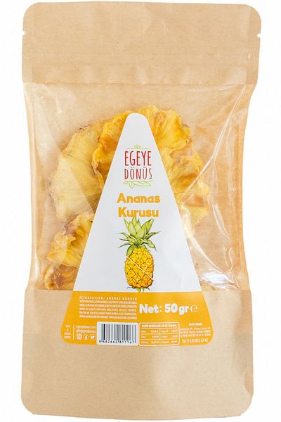 EGEYE DÖNÜŞ High Aroma - 50 Gr.Pineapple Fruit Dried Chips (Cocktail Fruit - No Additives Protective)