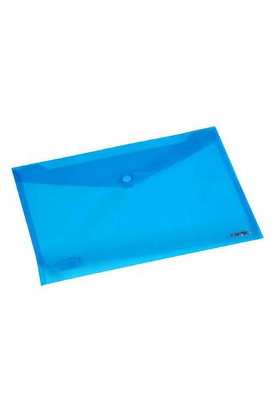 Noki 60 Pieces Transparent A4 Snap Fastener File Envelope File Blue