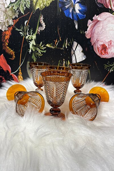 Lemm Home Palm Amber 6 Lı Kadeh Seti