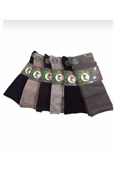 Dündar Men's 12 Pcs Candy Socks Non-Squeezing Special Bamboo Fabric 4 Seasons Mixed Color Number 40-44