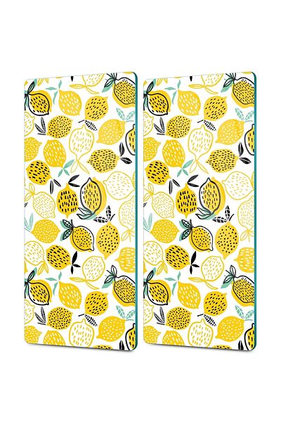 Decovetro Lemon Patterned Coffee Tableware Presentation Table - Set of 2