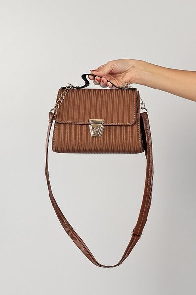 Cochines Women's Tan Bag Shiny Texture Shoulder Bag