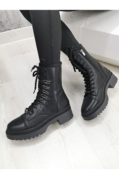 İnci Topuk Kaymaz Tabanlı Taş Işlemeli Kadın Postal