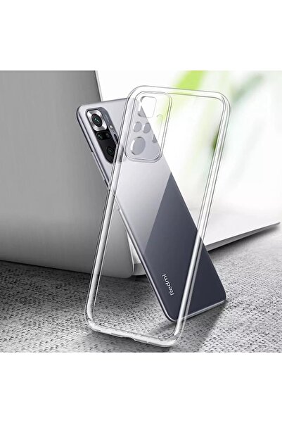 Miscase Xiaomi Redmi Note 10 / 10s Kamera Korumalı Şeffaf Tıpalı Silikon Kılıf
