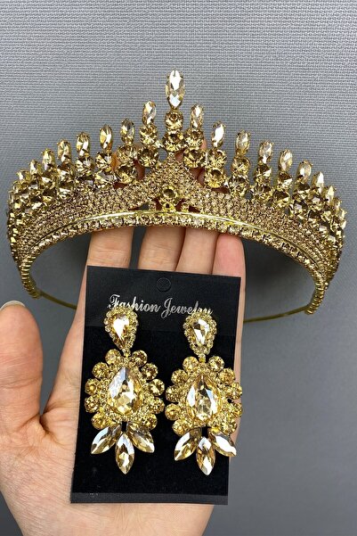 ESPEREST طقم تاج وحلق لحفلات الزفاف من أنتيراس
