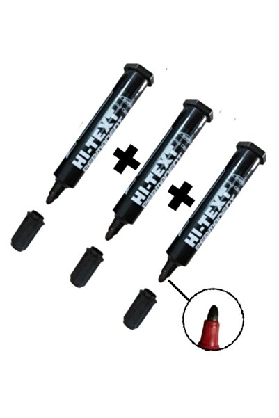 Noki Hi-text 830.pb Siyah Yuvarlak Uçlu Markör Permanent Kalem 3 Adet