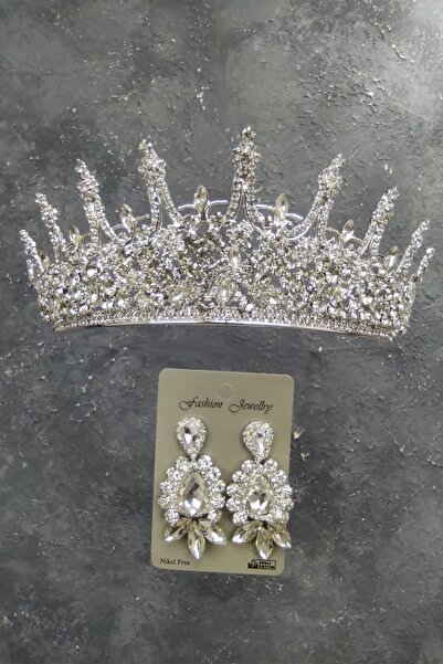 ESPEREST ليونيس نموذج تاج الزفاف والأقراط حجر قطرة المكوك