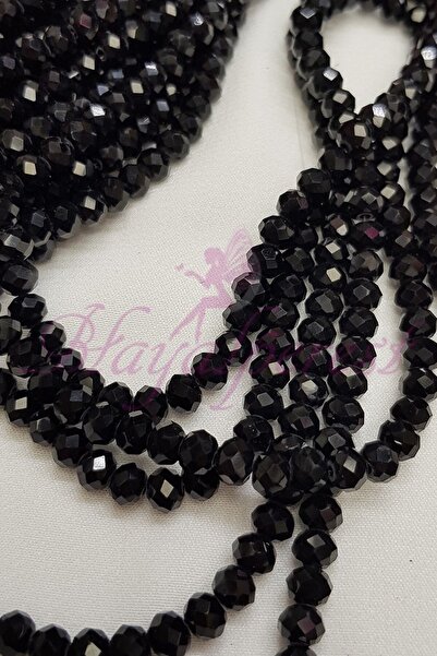 ESPEREST 6 mm 1 șir de 96 mărgele Mărgele de cristal negru mat