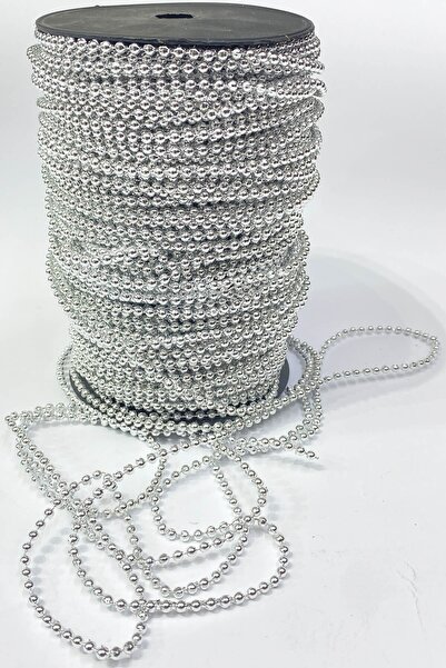 ESPEREST Silver Plastic Strip Round Pearl 4 Mm 10 Mt