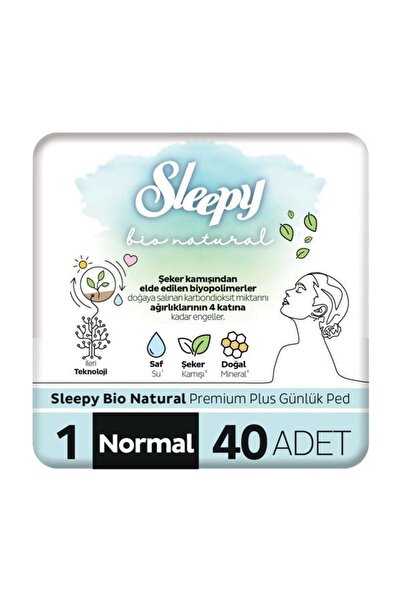 Sleepy Bio Natürel Premium Plus Günlük Ped 40 Li
