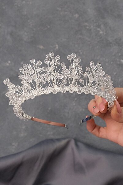 ESPEREST Coroană de henna de mireasă Aren cu mărgele de cristal transparent