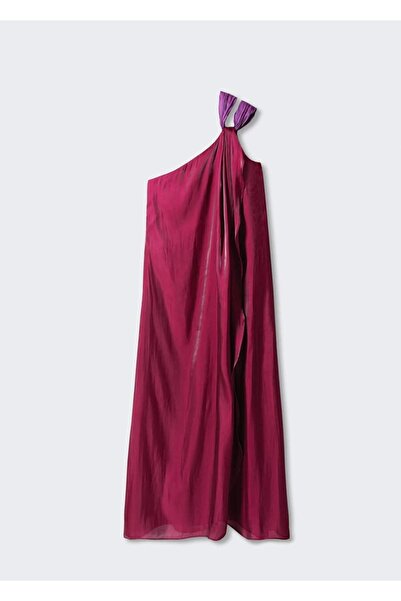 MANGO Woman Asimetrik Saten Elbise