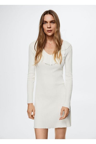 MANGO Woman Ruffle Knitwear Dress