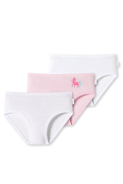 Schiesser 3'lü Paket Çocuk Kız Feinripp Organik Pamuklu Slip / Alt Çorap