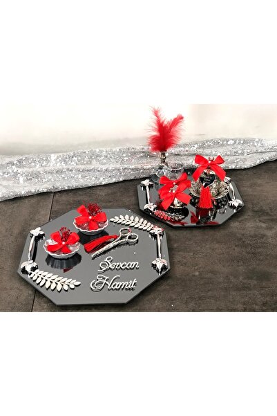 Masalsı Concept Söz Nişan Tepsisi,damat Fincanı Kahve Tepsisi,makas,yüzüklük,kız Isteme Tepsisi