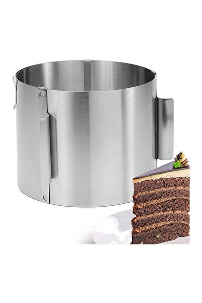 Nar kalıp Narkalıp Yuvarlak Ayarlanabilir Kek Kalıbı Ve Pasta Sıvama Spatulası 2 Li Derinlik 15 Cm