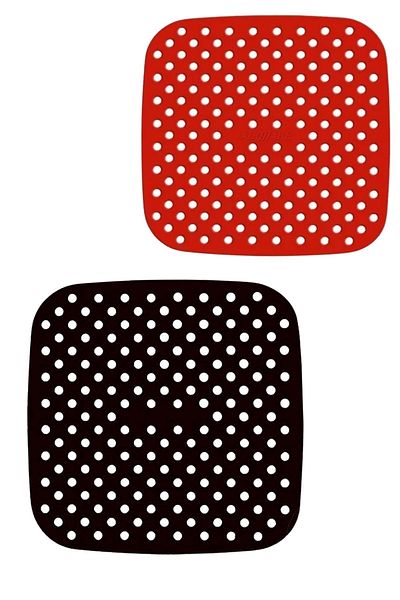 Buffer ® Washable Silicone Oven Airfry Square Baking Mat Red And Black 21.5 Cm