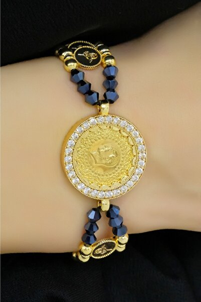 aytekgold Çeyrekli Safir Taşlı Pullu Bileklik