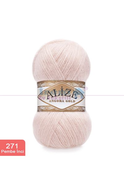 Alize Angora Gold Hand Knitting Yarn (Συσκευασία 5) 271-ροζ μαργαριτάρι