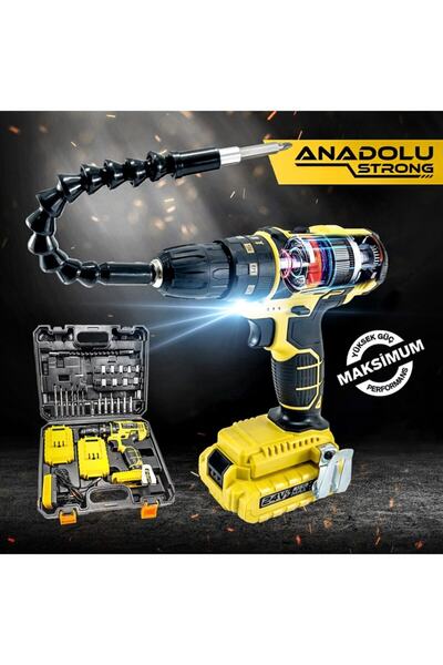 Anadolu Strong Ans1069-s 24w Çift Li-ion Bataryalı Metal Şanzıman Darbeli 27 Parçalı Süper Setli