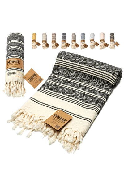 Demmex Prosop de plajă peshtemal din bumbac 100% organic certificat, 180x90cm...