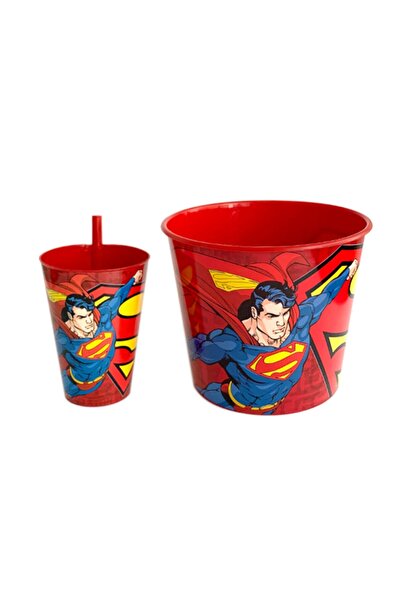 DC COMICS Superman Movie Enjoyment Corn Bucket And Glass