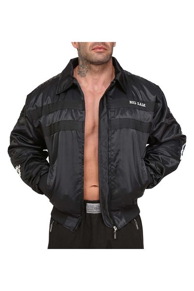 Big Sam Men's Black Striped Pilot Coat 4043