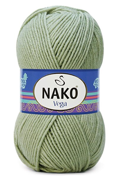 NAKO Vega El Örgü Ipi Ipliği Yünü Renk Kodu:10075-aloe Vera