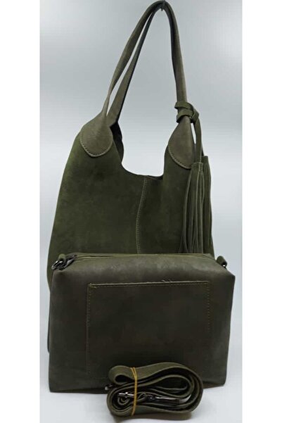 HBS Genuine Leather Khaki Green Shoulder Bag
