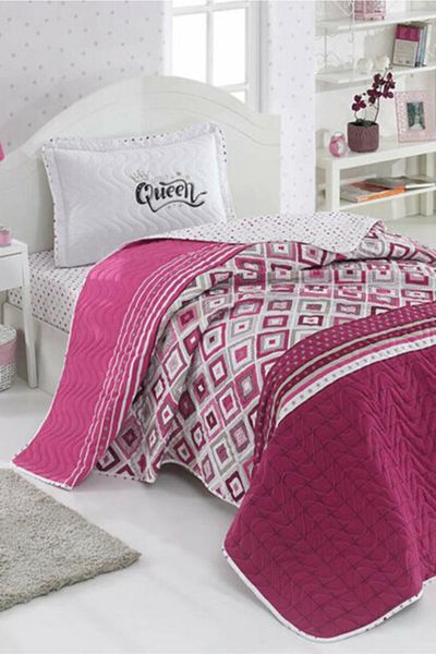 Clasy Pink Ranforce Single Bedspread