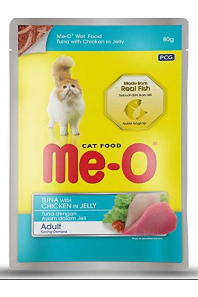 me-o Yetişkin Kedi Jöle İçinde Ton Balık Ve Tavuk Parçalı Yaş Mama 80gx12 Adet